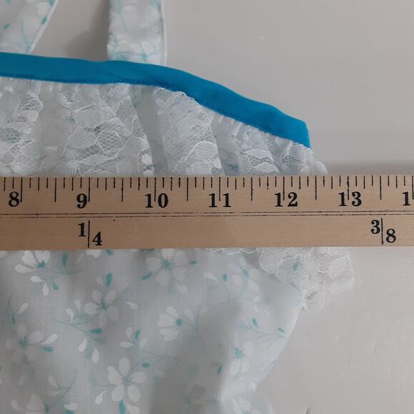 Vintage 80s Kids Tiered Prairie Dress Girls 10 Maxi Eyelet Lace Ruffle Baby Doll - Picture 7 of 9